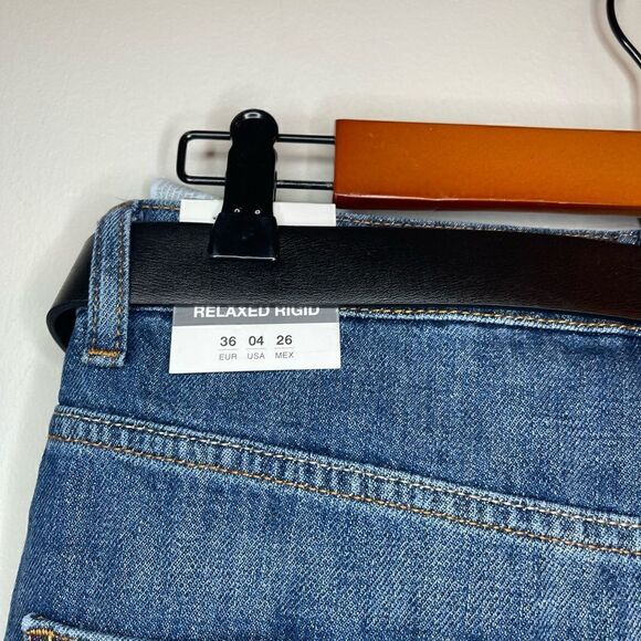 Zara Z1975 selvedge belted relaxed fit jeans size 4 - Picture 7 of 9
